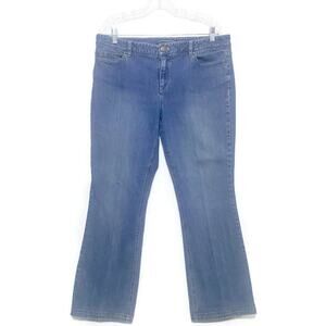 Ellen Tracy Bootcut Blue Jeans Women's Size 14 With Embellished Pockets